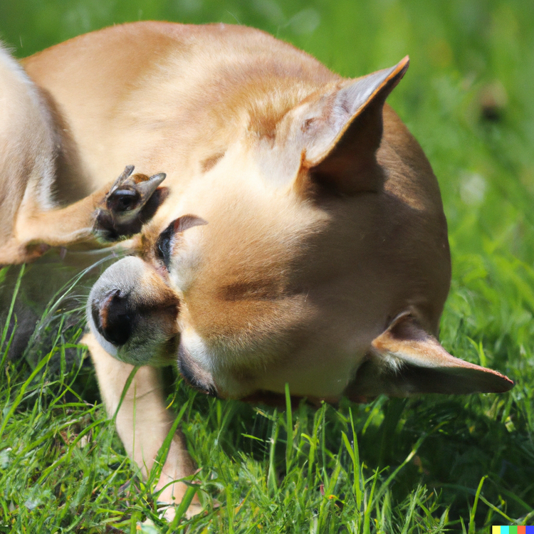 photo chihuahua scratching in gras.png